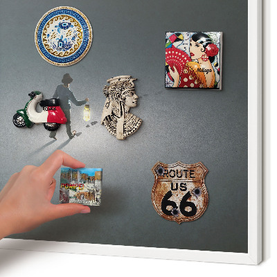 Tablero magnético de pared para imanes con marco blanco Excursión nocturna