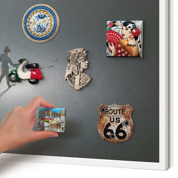 Tablero magnético de pared para imanes con marco blanco Excursión nocturna