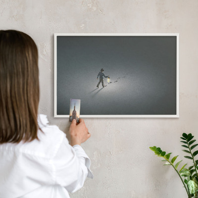 Tablero magnético de pared para imanes con marco blanco Excursión nocturna