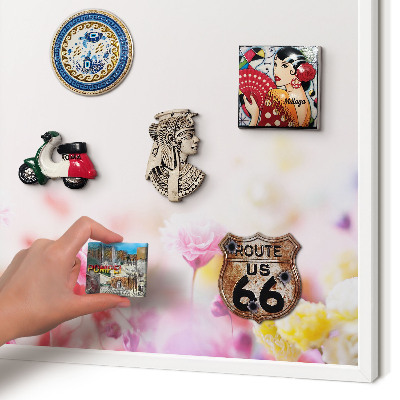 Tablero magnético de pared para imanes con marco blanco Flores en tonos pastel