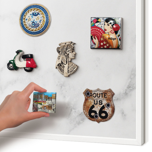 Tablero magnético de pared para imanes con marco blanco Mármol elegante