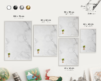 Tablero magnético de pared para imanes con marco blanco Mármol elegante