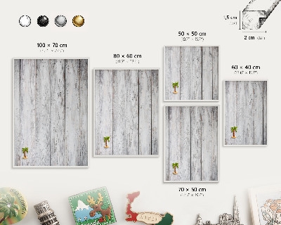 Tablero magnético metálico para souvenirs en color blanco Madera rústica