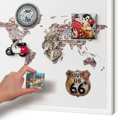 Tablero magnético metálico para souvenirs en color blanco Mundo de ladrillos