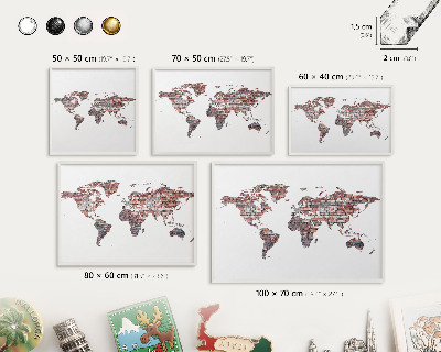 Tablero magnético metálico para souvenirs en color blanco Mundo de ladrillos
