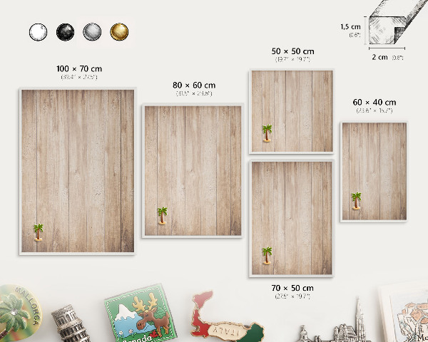 Tablero magnético de pared para imanes con marco blanco Tablas de madera