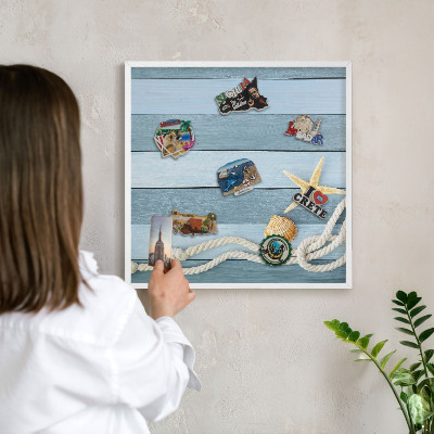 Tablero magnético de pared para imanes con marco blanco Clima marítimo