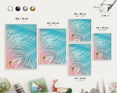 Tablero magnético de pared para imanes con marco blanco Elegancia tropical