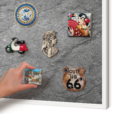Tablero magnético metálico para souvenirs en color blanco Piedra gris