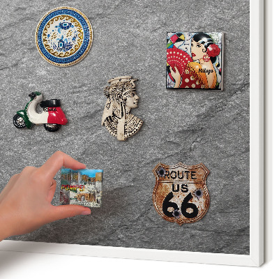 Tablero magnético metálico para souvenirs en color blanco Piedra gris