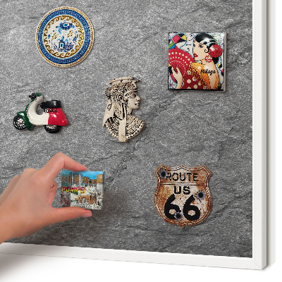 Tablero magnético metálico para souvenirs en color blanco Piedra gris