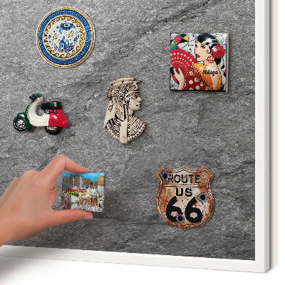 Tablero magnético metálico para souvenirs en color blanco Piedra gris
