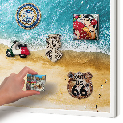 Tablero magnético metálico para souvenirs en color blanco Mar y playa