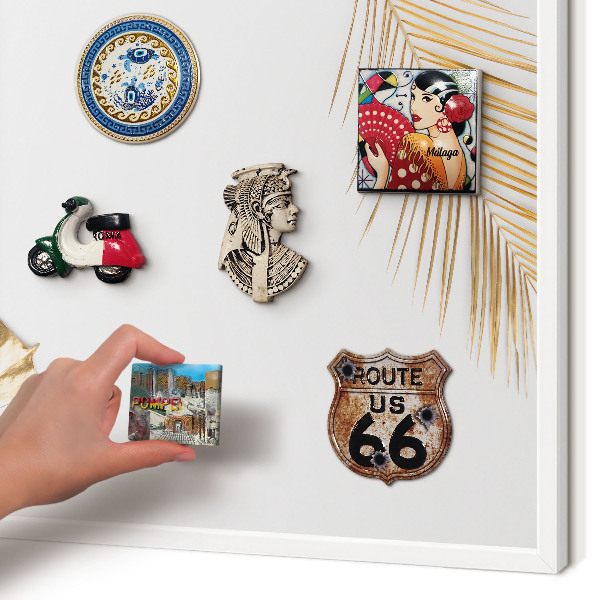 Tablero magnético de pared para imanes con marco blanco Hojas elegantes