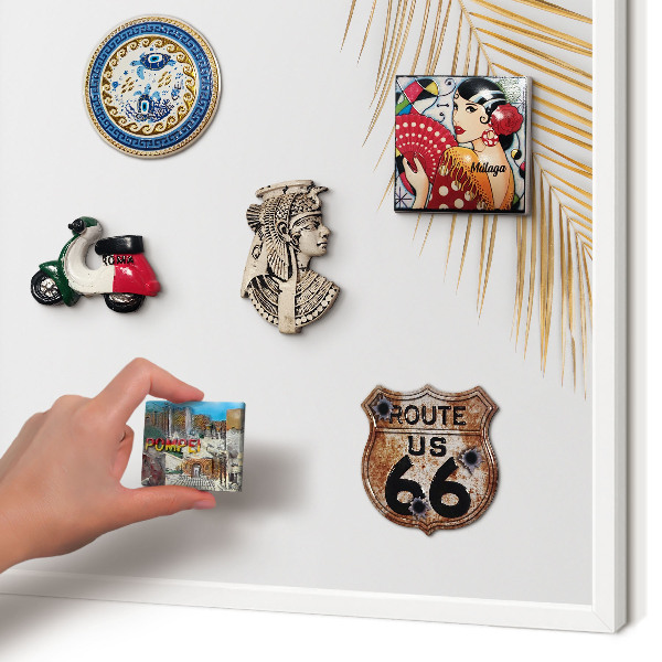 Tablero magnético de pared para imanes con marco blanco Hojas elegantes