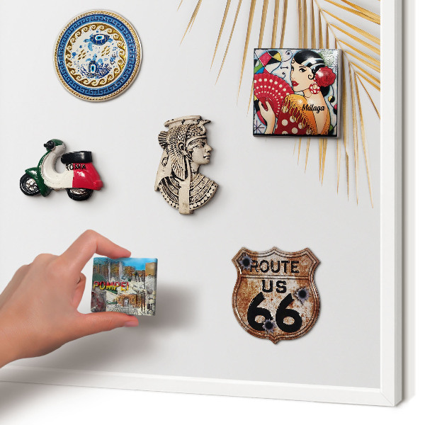 Tablero magnético de pared para imanes con marco blanco Hojas elegantes