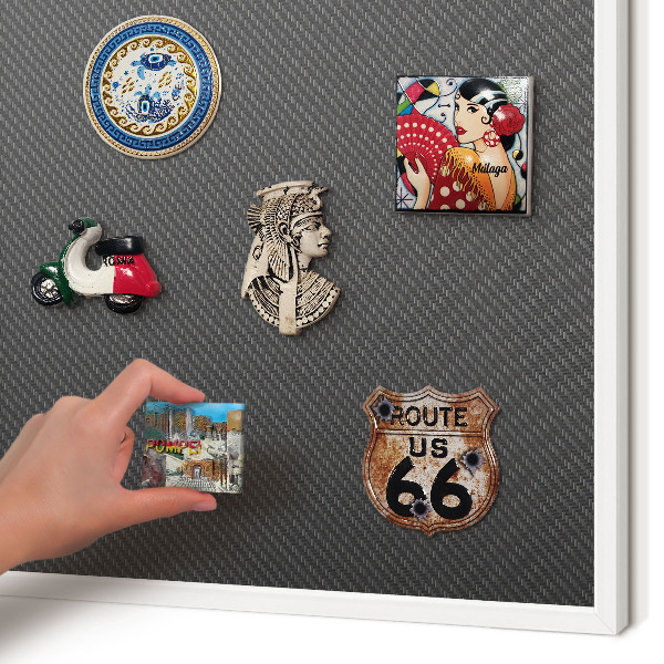 Tablero magnético metálico para souvenirs en color blanco Textura geométrica
