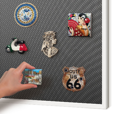 Tablero magnético metálico para souvenirs en color blanco Textura geométrica