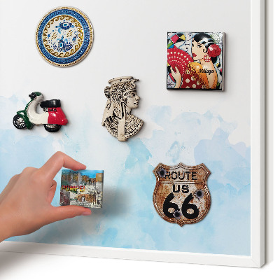 Tablero magnético de pared para imanes con marco blanco Paisaje relajante