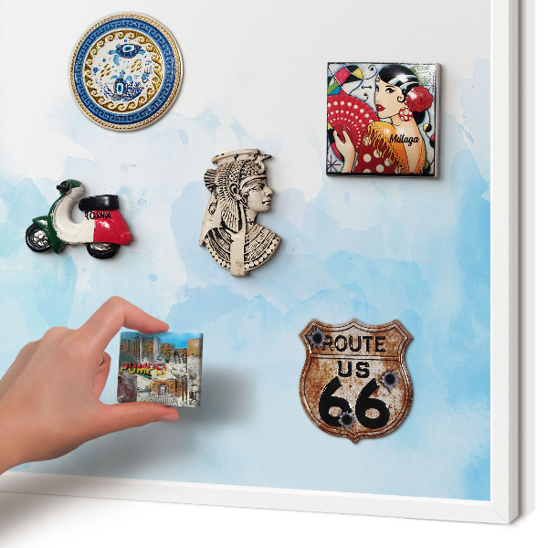Tablero magnético de pared para imanes con marco blanco Paisaje relajante