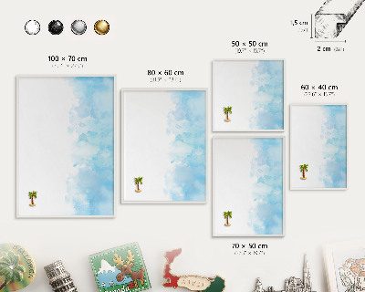 Tablero magnético de pared para imanes con marco blanco Paisaje relajante