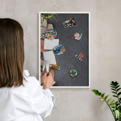 Tablero magnético de pared para imanes con marco blanco Ambiente vacacional