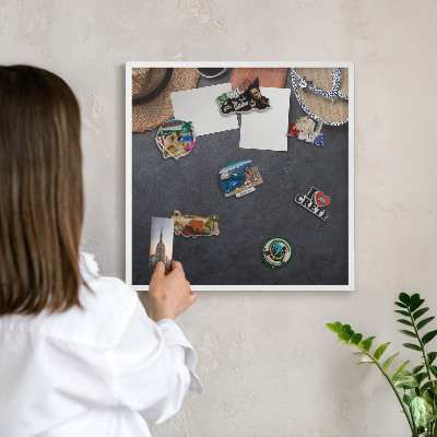 Tablero magnético de pared para imanes con marco blanco Ambiente vacacional