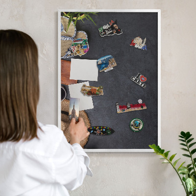 Tablero magnético de pared para imanes con marco blanco Ambiente vacacional