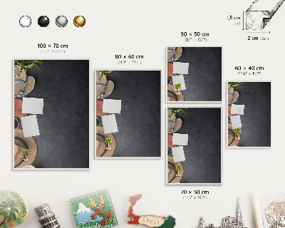 Tablero magnético de pared para imanes con marco blanco Ambiente vacacional