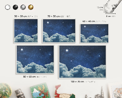 Tablero magnético metálico para souvenirs en color blanco Noche cósmica