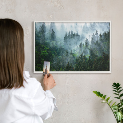 Tablero magnético metálico para souvenirs en color blanco Bosque misterioso