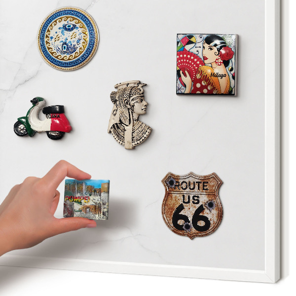 Tablero magnético de pared para imanes con marco blanco Patrón de mármol