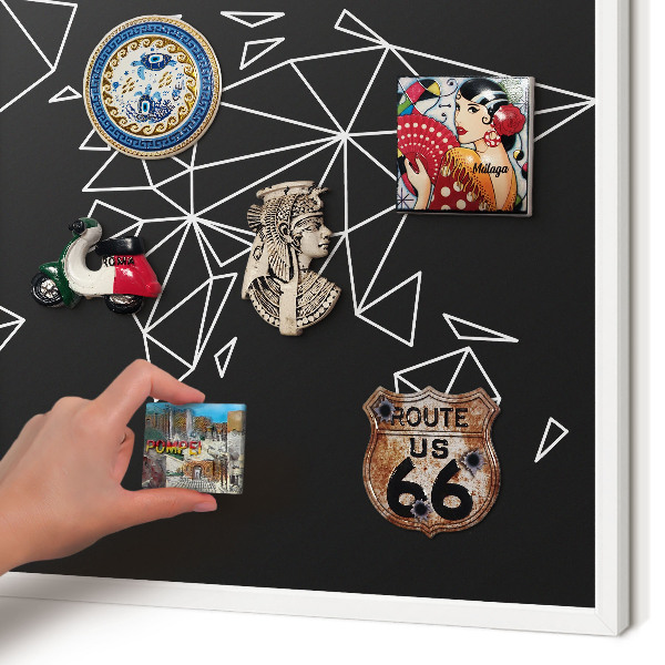 Tablero magnético metálico para souvenirs en color blanco Mapa del mundo