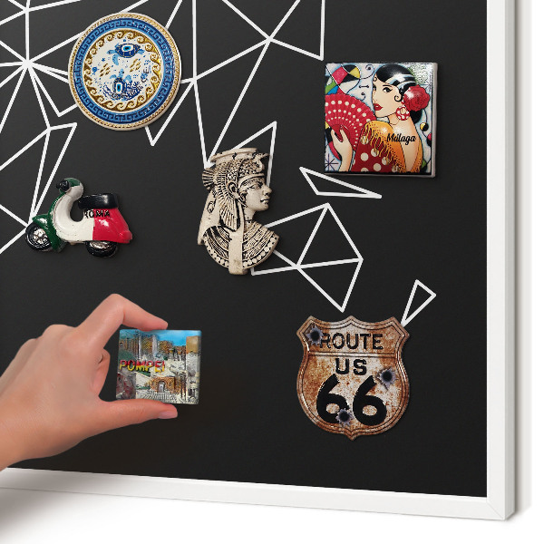 Tablero magnético metálico para souvenirs en color blanco Mapa del mundo