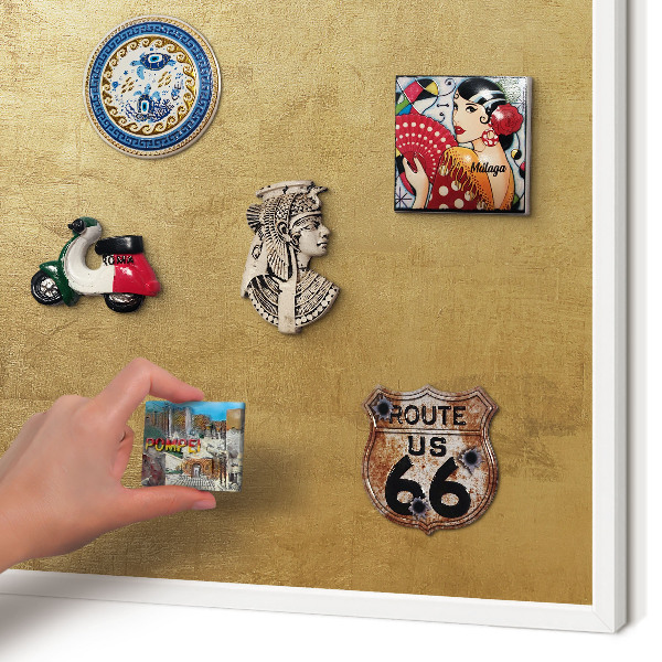 Tablero magnético de pared para imanes con marco blanco Textura amarilla