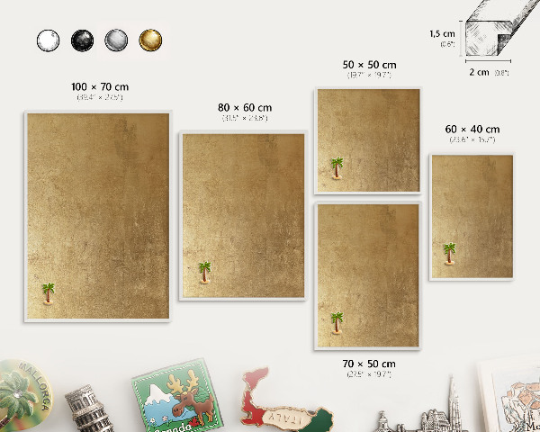Tablero magnético de pared para imanes con marco blanco Textura amarilla