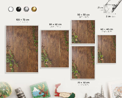 Tablero magnético de pared para imanes con marco blanco Naturaleza de la madera