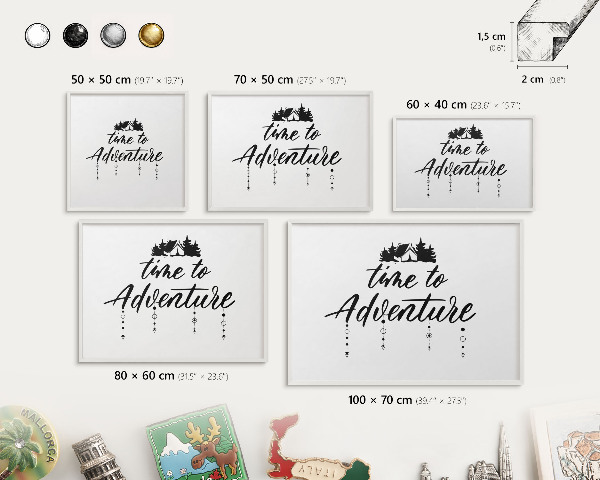 Tablero magnético metálico para souvenirs en color blanco La aventura te espera