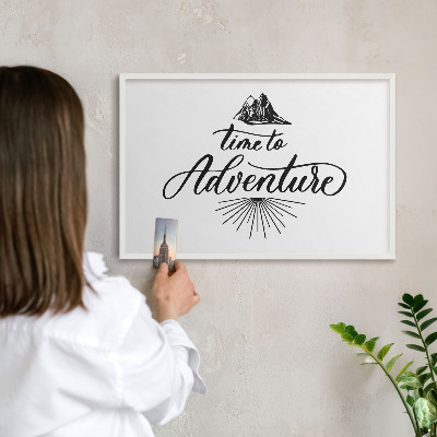 Tablero magnético metálico para souvenirs en color blanco El viaje del descubrimiento
