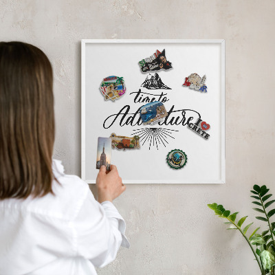 Tablero magnético metálico para souvenirs en color blanco El viaje del descubrimiento