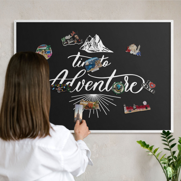 Tablero magnético de pared para imanes con marco blanco Hora de aventuras