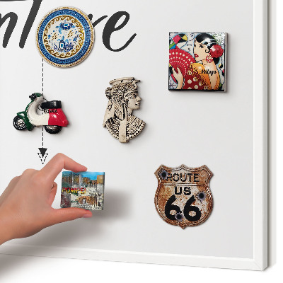 Tablero magnético metálico para souvenirs en color blanco Tema de aventuras