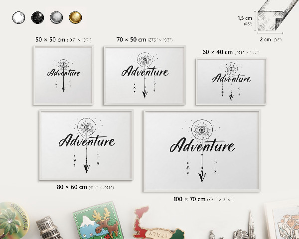 Tablero magnético metálico para souvenirs en color blanco Tema de aventuras
