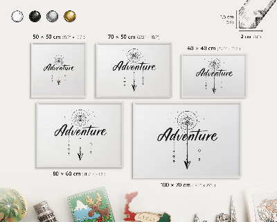 Tablero magnético metálico para souvenirs en color blanco Tema de aventuras