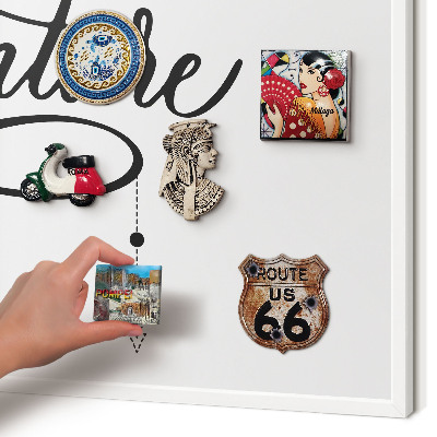 Tablero magnético metálico para souvenirs en color blanco Aventura tipográfica