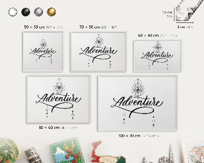 Tablero magnético metálico para souvenirs en color blanco Aventura tipográfica