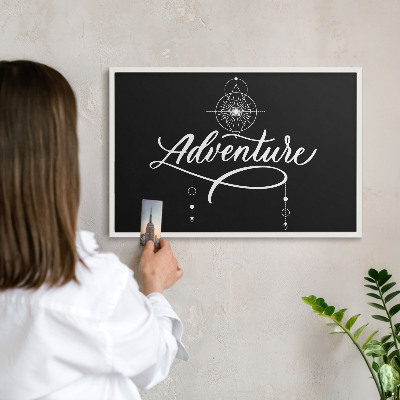 Tablero magnético de pared para imanes con marco blanco Inspiración para viajar