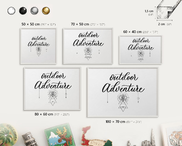 Tablero magnético metálico para souvenirs en color blanco Aventura al aire libre