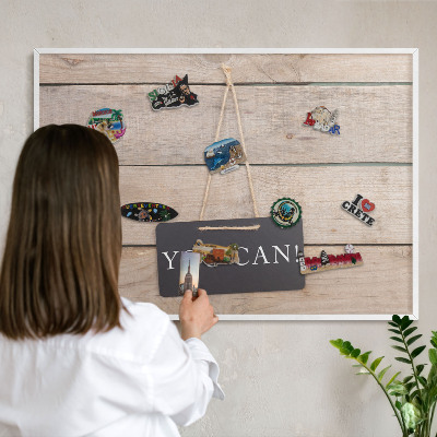 Tablero magnético metálico para souvenirs en color blanco Motivación cada día
