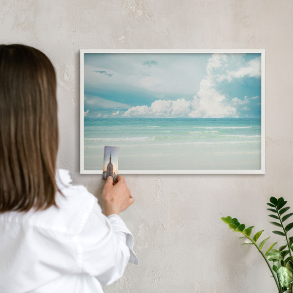 Tablero magnético de pared para imanes con marco blanco Armonía marítima